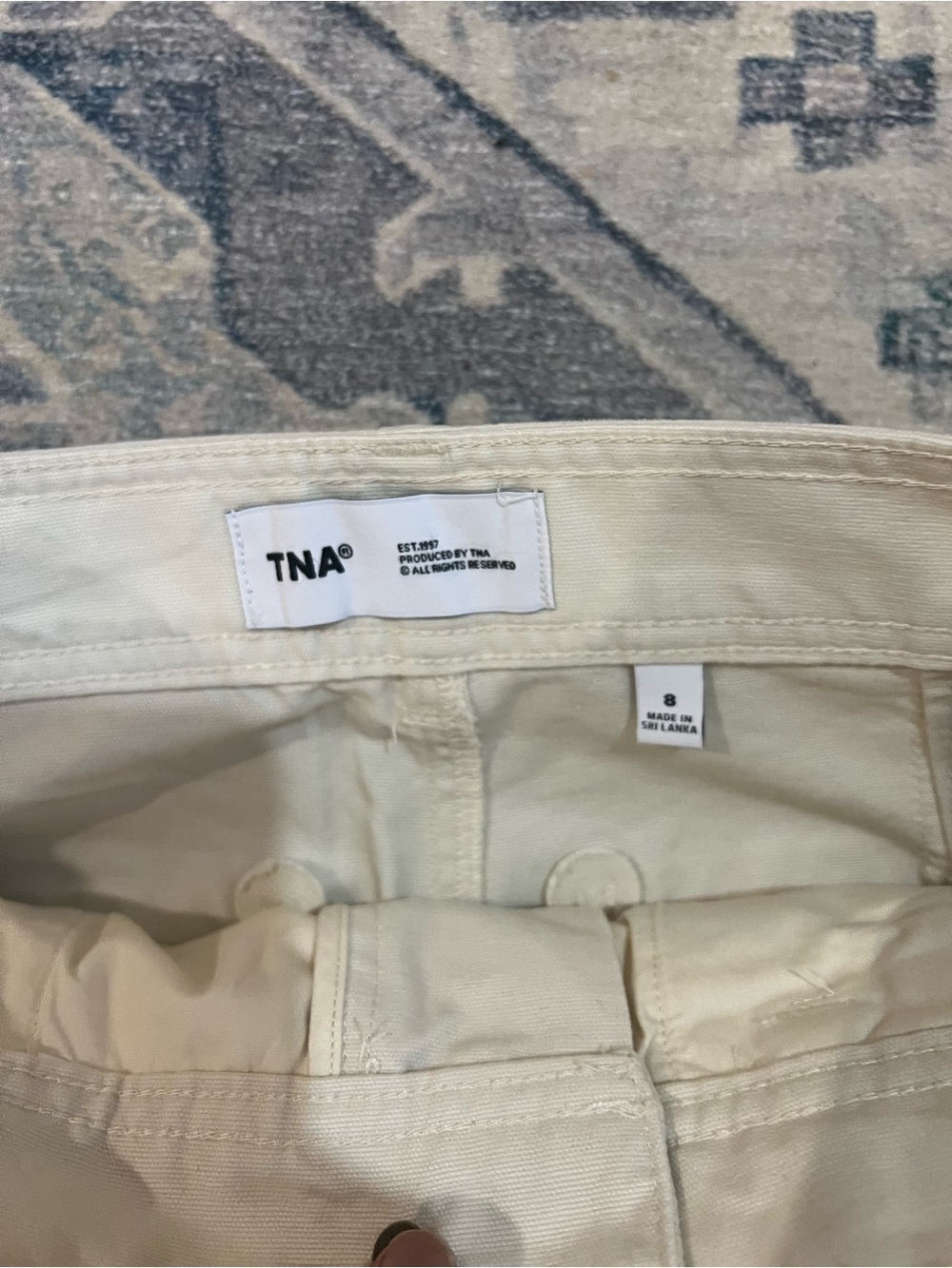 TNA Aritzia Carpenter Maxi Skirt White Size 8 100% Cotton Utility - Picture 6 of 8